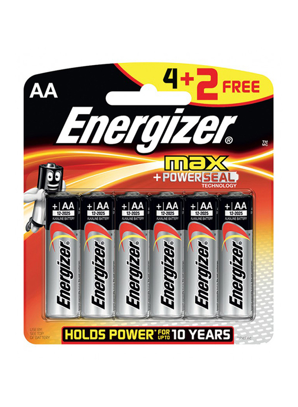 Battery Energizer AA (4+2 Free) 6 Pieces - agofficestationery.ae